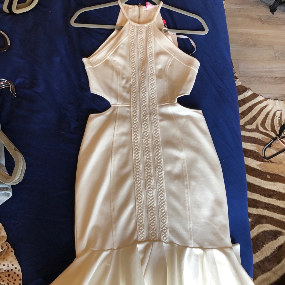 White dress with open back
